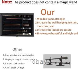 Wood Wand Display Case Lockable Wall Mount