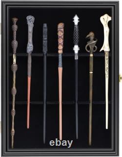 Wood Wand Display Case Lockable Wall Mount