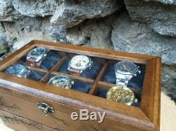 Wood Watch Box 12 Compartments Display Case Lichtenberg Figure