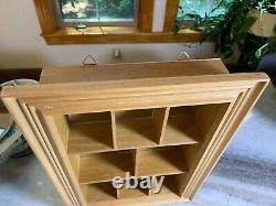 Wood Wooden Glass Wall Hung Display Case Shadow Box Mirror Mirrored Shelf