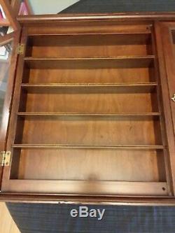 Wood and Glass Display Case 34 1/2 x 21 1/4 x 5 3/4 Shelved