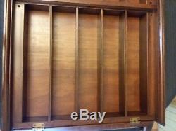 Wood and Glass Display Case 34 1/2 x 21 1/4 x 5 3/4 Shelved