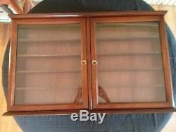 Wood and Glass Display Case 34 1/2 x 21 1/4 x 5 3/4 Shelved