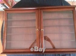 Wood and Glass Display Case 34 1/2 x 21 1/4 x 5 3/4 Shelved