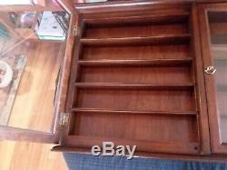 Wood and Glass Display Case 34 1/2 x 21 1/4 x 5 3/4 Shelved