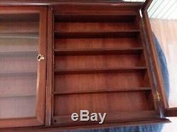 Wood and Glass Display Case 34 1/2 x 21 1/4 x 5 3/4 Shelved