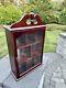 Wood And Glass Wall Display Case Curio Cabinet Mirrored Back H24xw15xd6