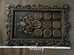 Wood case display Picture 5 KOPECKS 1789-1798 AM CATHERINE II coins hand made