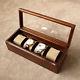 Wooden Alder Watch Case Box Display Collection 4 Slot Storage Made In Japan F/s