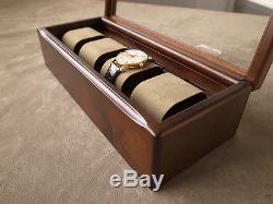 Wooden Alder Watch Case Box Display Collection 4 Slot Storage Made in Japan F/S