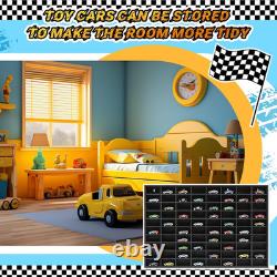 Wooden Display Case for Hot Diecast Wheels, 80 Spaces, Wall Mount, 1/64 Scale, T