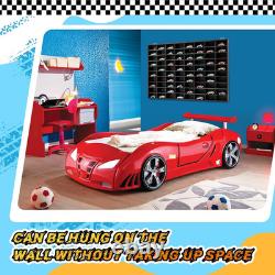 Wooden Display Case for Hot Diecast Wheels, 80 Spaces, Wall Mount, 1/64 Scale, T