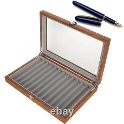 Wooden Fountain Pen Display Case Organizer Walnut Wood Storage Gift Box For WYD