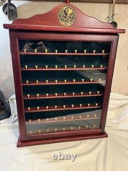 Wooden Golf Ball Display Case Cabinet WithPlastic glass door Holds 63 Golf Balls