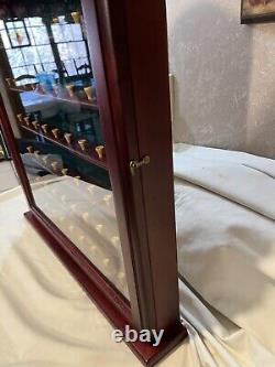 Wooden Golf Ball Display Case Cabinet WithPlastic glass door Holds 63 Golf Balls