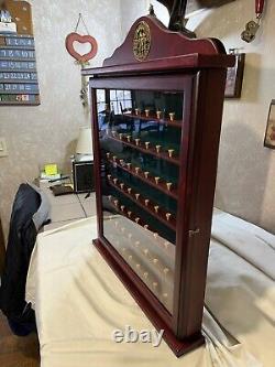 Wooden Golf Ball Display Case Cabinet WithPlastic glass door Holds 63 Golf Balls