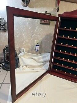 Wooden Golf Ball Display Case Cabinet WithPlastic glass door Holds 63 Golf Balls