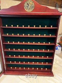 Wooden Golf Ball Display Case Cabinet WithPlastic glass door Holds 63 Golf Balls