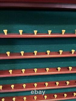 Wooden Golf Ball Display Case Cabinet WithPlastic glass door Holds 63 Golf Balls