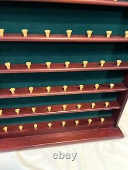 Wooden Golf Ball Display Case Cabinet WithPlastic glass door Holds 63 Golf Balls