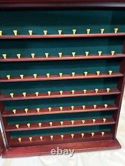 Wooden Golf Ball Display Case Cabinet WithPlastic glass door Holds 63 Golf Balls