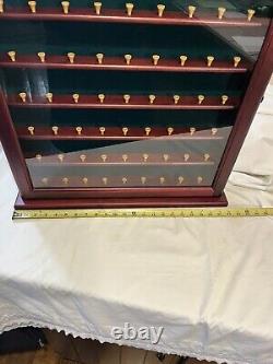 Wooden Golf Ball Display Case Cabinet WithPlastic glass door Holds 63 Golf Balls