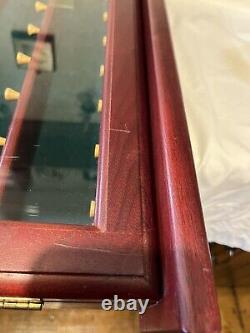 Wooden Golf Ball Display Case Cabinet WithPlastic glass door Holds 63 Golf Balls
