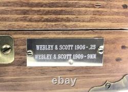 Wooden Gun Display Case With Latch For Webley & Scott. 25 1906 & 1909 9MM 2127PX