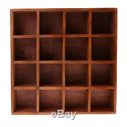 Wooden Home Organizer 16 Grids Wall Shelf for Cellection Gadget Display Case