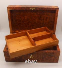 Wooden Jewelry Box Made Of Thuya Burl Handmade Trinket Storage Keepsake Jewelry
