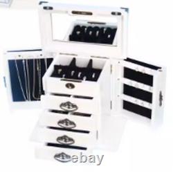 Wooden Jewelry Boxes Organizer Velvet Drawer Ring Necklace Display Tray Storage