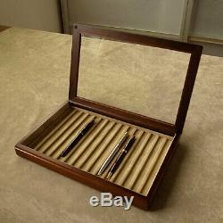 Wooden Pen tray with lid 15 Pens Display Case Box TOYOOKA CRAFT Made in Japan