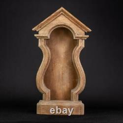 Wooden Shrine Antique Display Case for Statue Wood Carving Standing 21.3