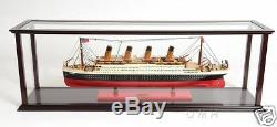 Wooden Table Top Ship Model Display Case For 40 Ocean Liner & Cruise Ships New
