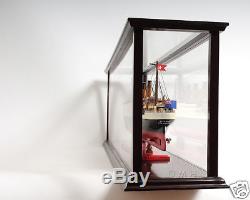 Wooden Table Top Ship Model Display Case Ocean Liner & Cruise Ships