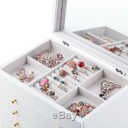 Wooden Vintage Large Jewellery Box Bracelet Rings Storage Organiser Display Case