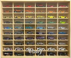 Wooden Wall Mount Display Case for Hot Wheels, with Dust Resistant Door, Matchbo