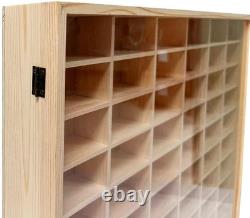 Wooden Wall Mount Display Case for Hot Wheels, with Dust Resistant Door, Matchbo