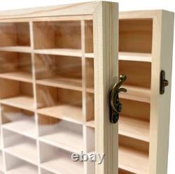 Wooden Wall Mount Display Case for Hot Wheels, with Dust Resistant Door, Matchbo