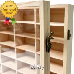 Wooden Wall Mount Display Case for Hot Wheels, with Dust Resistant Door, Matchbo
