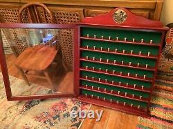 Wooden wood Golf Ball Hanging wall Display Case Cabinet Shelf Cherry Mahogany