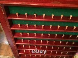 Wooden wood Golf Ball Hanging wall Display Case Cabinet Shelf Cherry Mahogany