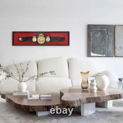 Wrestling Belt Display Case Black Solid Wood WWE MMA Boxing Championship Cabinet