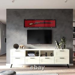 Wrestling Belt Display Case Black Solid Wood WWE MMA Boxing Championship Cabinet