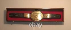 Wrestling Belt Display Case Walnut Wood WWE MMA Boxing Title Cabinet Shadow Box