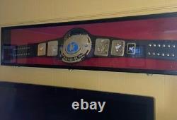Wrestling Belt Display Case Walnut Wood WWE MMA Boxing Title Cabinet Shadow Box