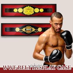 Wrestling Belt Display Case Wood WWE MMA Boxing Championship Title Wall Cabinet