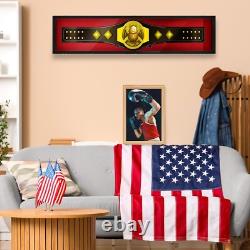 Wrestling Belt Display Case Wood WWE MMA Boxing Championship Title Wall Cabinet