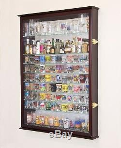 XL Shot Shooter Glass Display Case Cabinet Rack Holder Mirror Back Shotglass