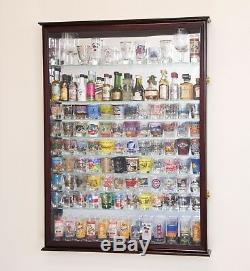 XL Shot Shooter Glass Display Case Cabinet Rack Holder Mirror Back Shotglass